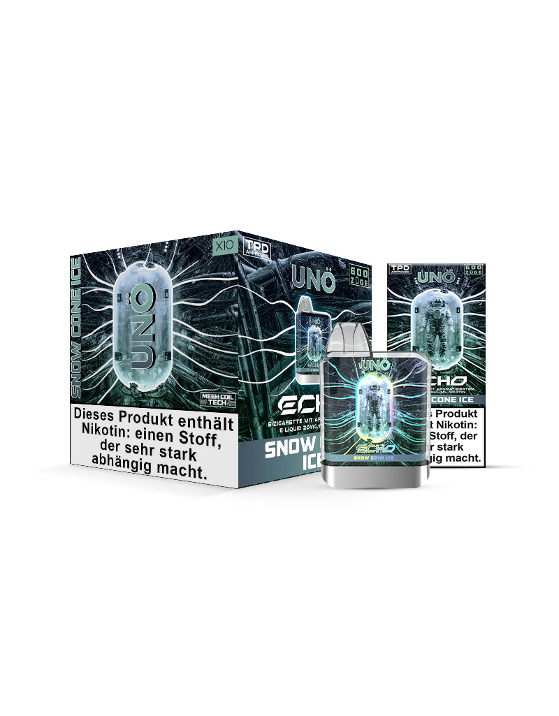 UNOECHO Vapes - ca. 700 Züge - 2% Nikotin - Snow Cone Ice