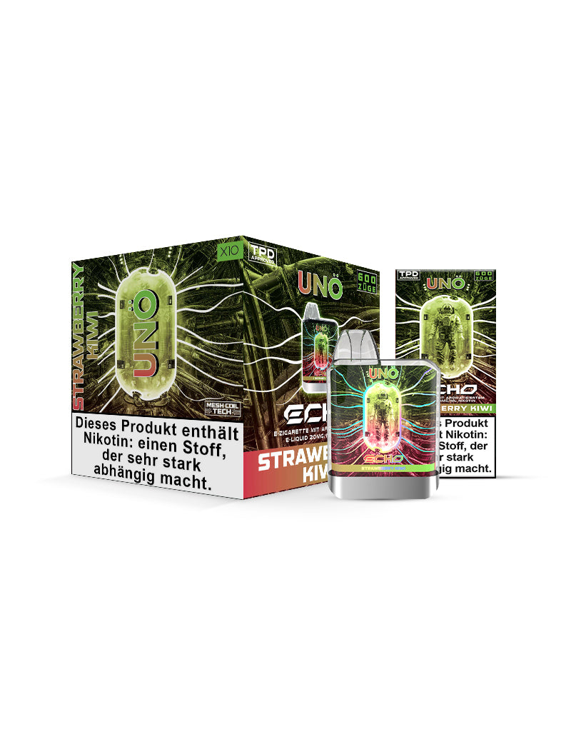 UNOECHO Vapes - ca. 700 Züge - 2% Nikotin - Strawberry Kiwi