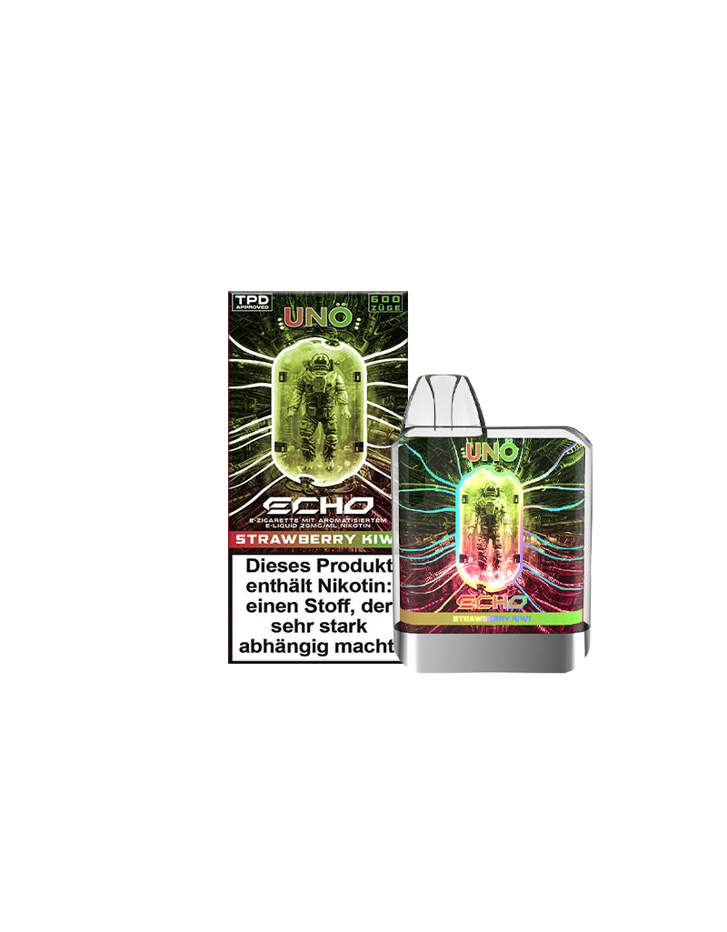 UNOECHO Vapes - ca. 700 Züge - 2% Nikotin - Strawberry Kiwi