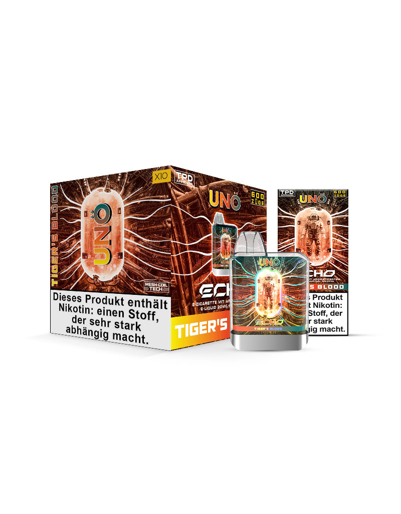 UNOECHO Vapes - ca. 700 Züge - 2% Nikotin - Tigers Blood
