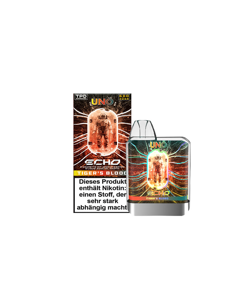 UNOECHO Vapes - ca. 700 Züge - 2% Nikotin - Tigers Blood