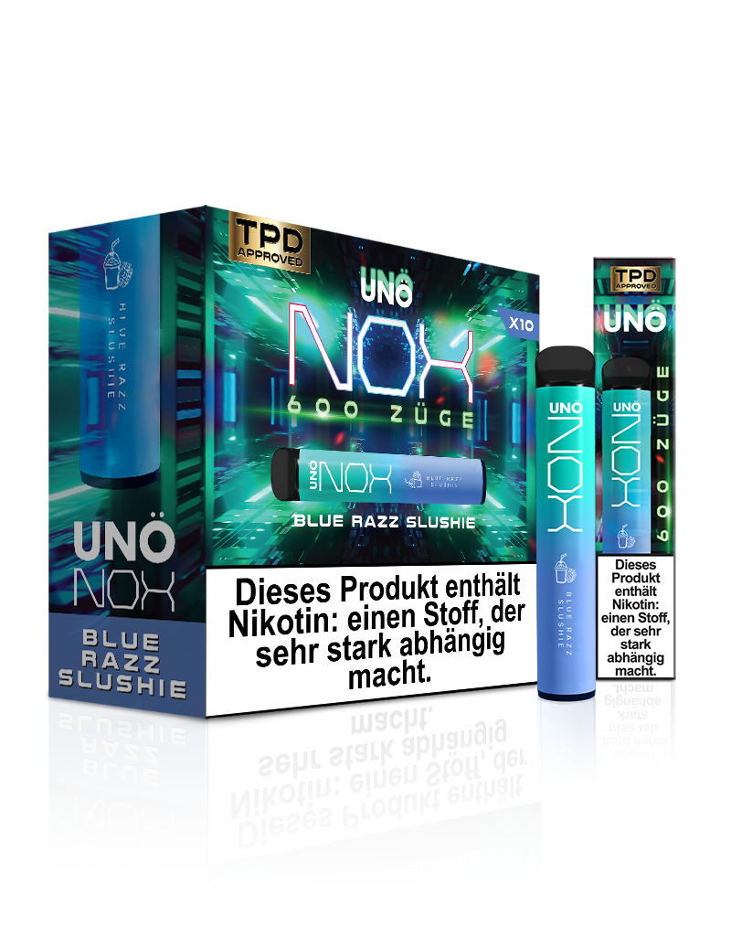 UNONOX Vapes - ca. 700 Züge - 2% Nikotin - Blue Razz Slushie