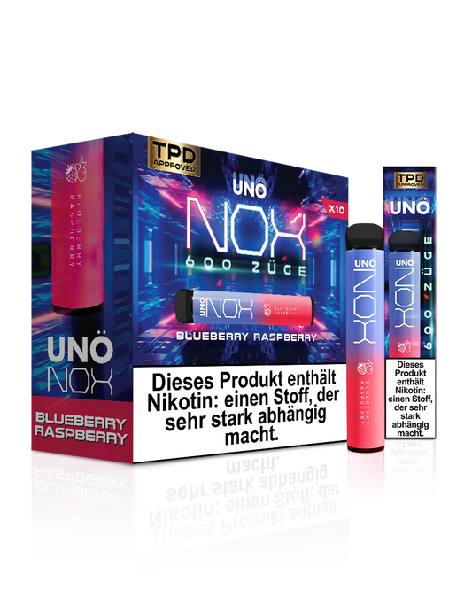 UNONOX Vapes - ca. 700 Züge - 2% Nikotin - Blueberry Raspberry