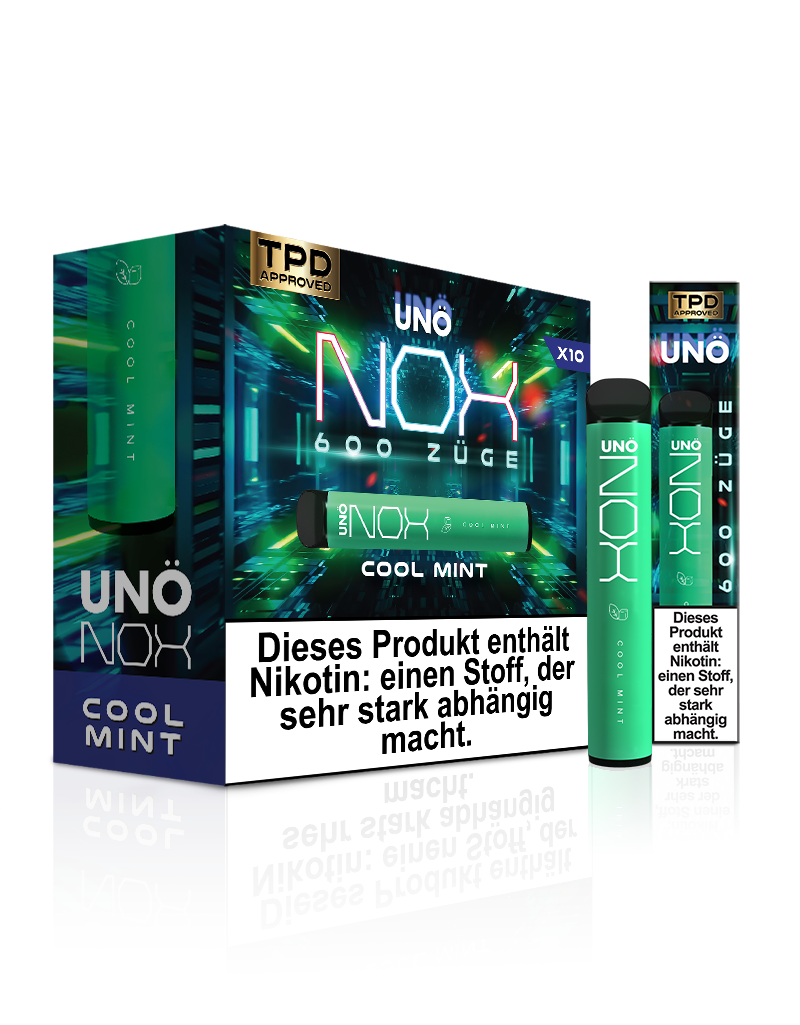 UNONOX Vapes - ca. 700 Züge - 2% Nikotin - Cool Mint