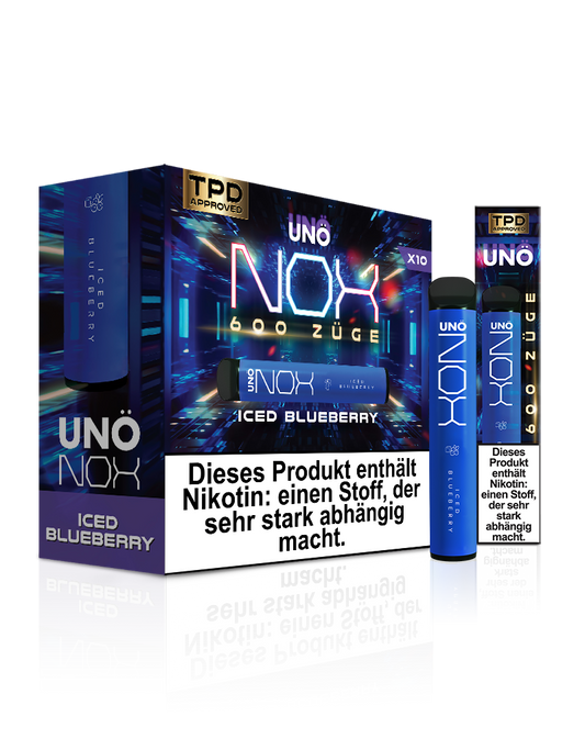 UNONOX Vapes - ca. 700 Züge - 2% Nikotin - Iced Blueberry