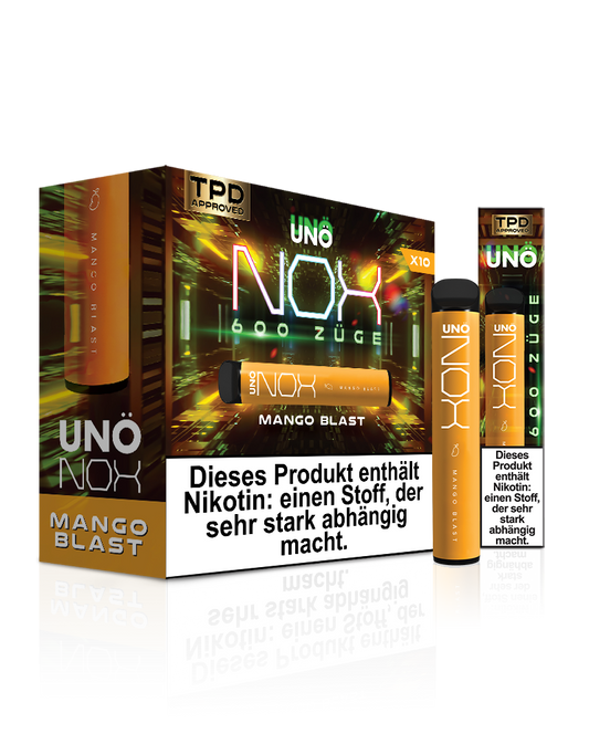 UNONOX Vapes - ca. 700 Züge - 2% Nikotin - Mango Blast