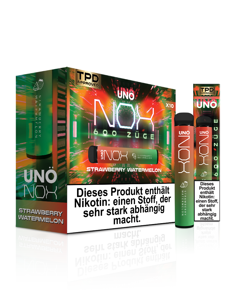 UNONOX Vapes - ca. 700 Züge - 2% Nikotin - Strawberry Watermelon