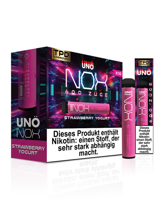 UNONOX Vapes - ca. 700 Züge - 2% Nikotin - Strawberry Yogurt